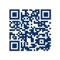 Codice QR quadrato di colore blu scuro su sfondo bianco per l