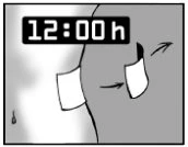 Medical diagram showing a clock with the