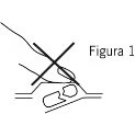 Disegno schematico di una mano che tiene una siringa con una grande croce nera sopra per indicare un errore nella tecnica di iniezione