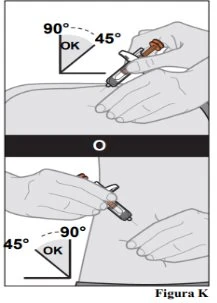 Medical diagram showing two correct injection techniques with a syringe at 45 or 90 degrees to the skin of the thigh or buttock