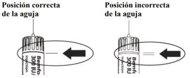 Two diagrams showing the correct and incorrect positioning of