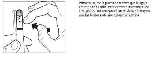 Two hands holding an injection pen with the