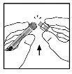Two hands holding and breaking open a glass vial