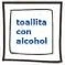 Blue text reading 'alcohol wipe'