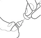 Two hands holding a glass vial and a syringe to prepare medication