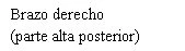 Black text on white background reading 'Right arm' followed by '(upper posterior part)' in parentheses