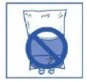 Stylized illustration of a medicine bottle with a blue circular prohibition symbol overlaid in the center
