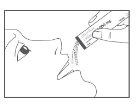 Disegno lineare di una persona con la bocca aperta che assume una polvere versata da una bustina tenuta da una mano