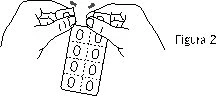 Two hands grasping and peeling apart a blister pack of tablets along a central dotted line to remove the medication