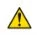Hazard sign with a black exclamation mark inside