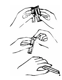 Three sequential illustrations show hands opening a pouch, removing a vial, and handling it for medical administration