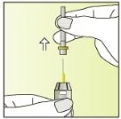Ręka unosi cylindryczne urządzenie w górę, w kierunku skóry