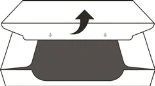 Diagram showing a black arrow pointing toward the