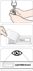 Three illustrations showing fingers being washed under running water