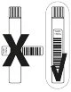 Diagram showing incorrect horizontal barcode placement with an X and correct vertical placement with a checkmark