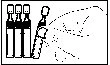 Three medicine vials next to a syringe being used to draw up the contents via a dashed curved motion
