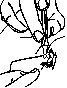 Black and white schematic drawing showing a hand gripping a syringe for an