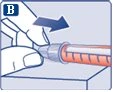 Gloved hands rotating a syringe to the right to attach the needle