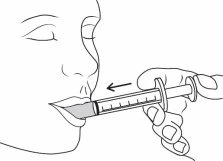 Line drawing of a hand inserting the