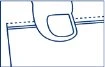 Line drawing showing a hand grasping the top of a vial or medical container with a press-on cap