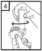 Two hands rotating a white cylinder on a mechanical base following a curved arrow to indicate rotational movement of the device