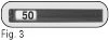 Horizontal rectangle with rounded border and dark background showing a white bar with the number 50 on the left and the label Fig. 3 below