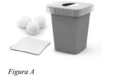 Three white cotton pads, a gray container with lid, and a white paper tissue on a neutral background