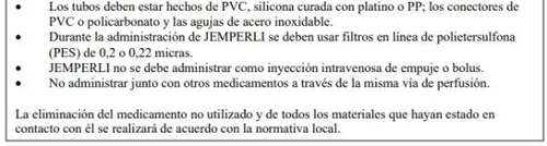 Spanish text on a white background with a bulleted list providing instructions on