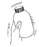 A hand holds a vial with a screw cap vertically while shaking it with rapid downward movements