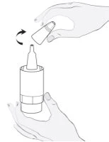 A hand rotates towards the