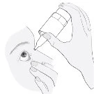 A hand holds a dropper bottle to apply a drop of medicine into the