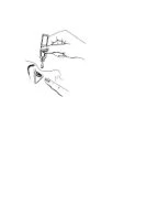 Line drawing showing a hand holding a pen injector to administer medication onto the skin