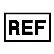 Чорний напис із абревіатурою REF, укладеною в