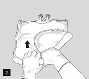 Black and white drawing showing two hands lifting and pulling upward