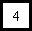 Black number 4 written in sans-serif font on a white square background