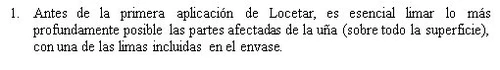 Spanish text on a white background explaining to deeply file the parts of the