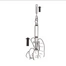 A hand holding a syringe with an arrow pointing towards the