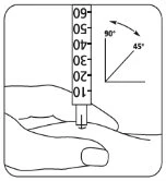 Diagramma tecnico che mostra l'assemblaggio di una siringa