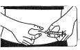 Two hands holding a syringe with needle, preparing or administering medication against a plain white and linear background