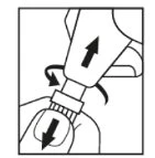 Technical drawing showing the movement of a medical device applied to the skin with arrows indicating downward pressure