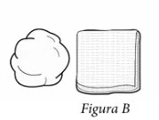 Black and white drawing of a cotton swab next to a square gauze pad with the label Figure B underneath