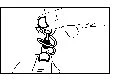 Black and white schematic drawing showing a hand holding a syringe for a