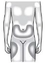 Diagram of a human body highlighting areas of drug administration