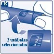 Mani che ruotano la ghiera di una penna per insulina per selezionare 2 unità visualizzate nel dettaglio del display numerico