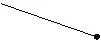 A thin black diagonal line crossing the white space from left to right, ending with a black dot on the right