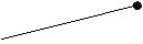 A black diagonal line rising from left to right, ending with a solid black dot in the