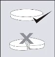 Drawing of a whole tablet with a black checkmark and a tablet split in half with a large gray cross over it