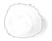 Stylized drawing of an irregular circular white tablet with a slight shadow on the right side