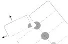 Diagramma schematico che mostra l'apertura di una confezione o di un blister con frecce che indicano la direzione del movimento verso l'esterno