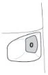 Black and white schematic drawing showing a detail of a medical device with a central gray section on the